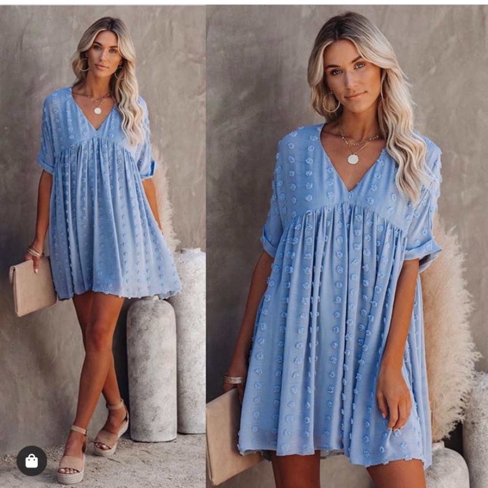 Powder blue baby doll dress
